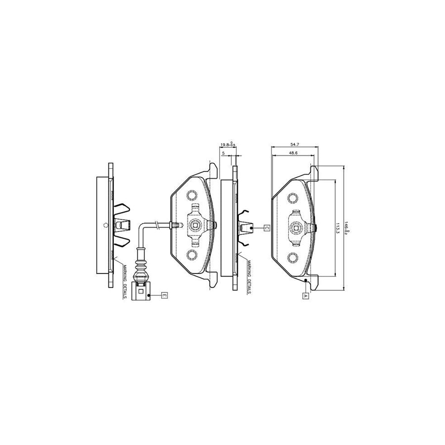 Bosch 0986Tb2041 Brake Pad Set Incl Wear Warning Contact With Accessories