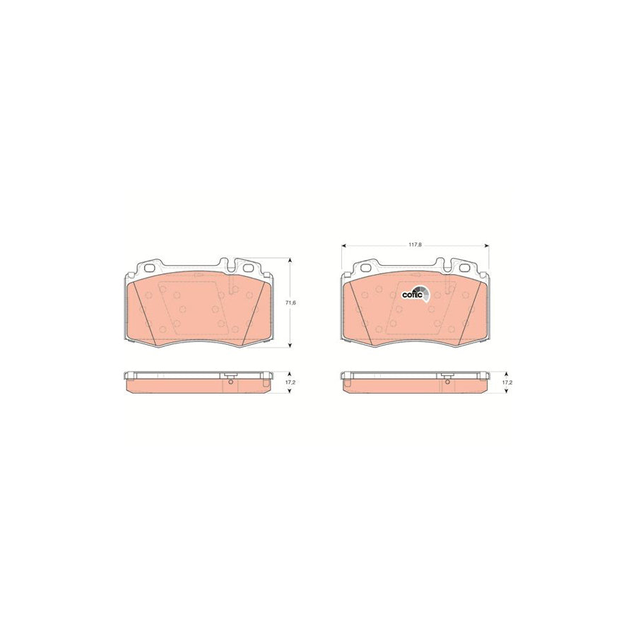 TRW Cotec Gdb1454 Brake Pad Set Prepared For Wear Indicator
