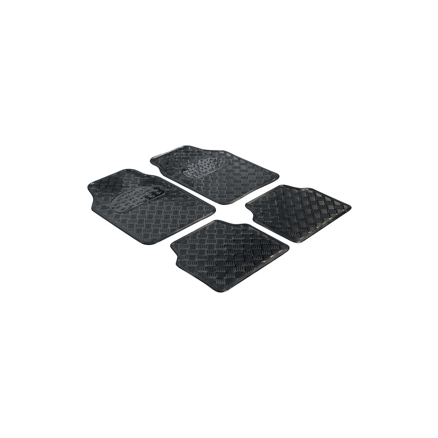 WALSER Universal fit, Metallic 28023 Floor mat set Elastomer, Front and Rear, Quantity: 4, Chrome