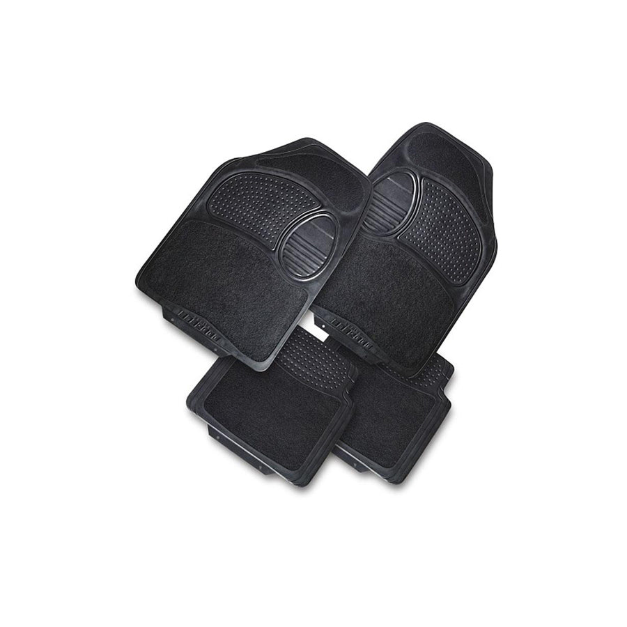 HART Universal fit TS2001 Floor mat set Rubber with textile reinforcement, Front and Rear, Quantity: 4, Black
