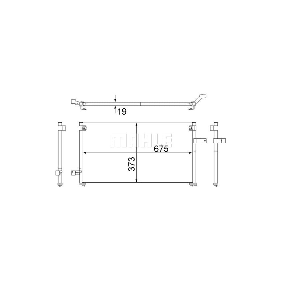 MAHLE ORIGINAL AC 535 000S Air conditioning condenser for SUBARU Forester I (SF) without dryer