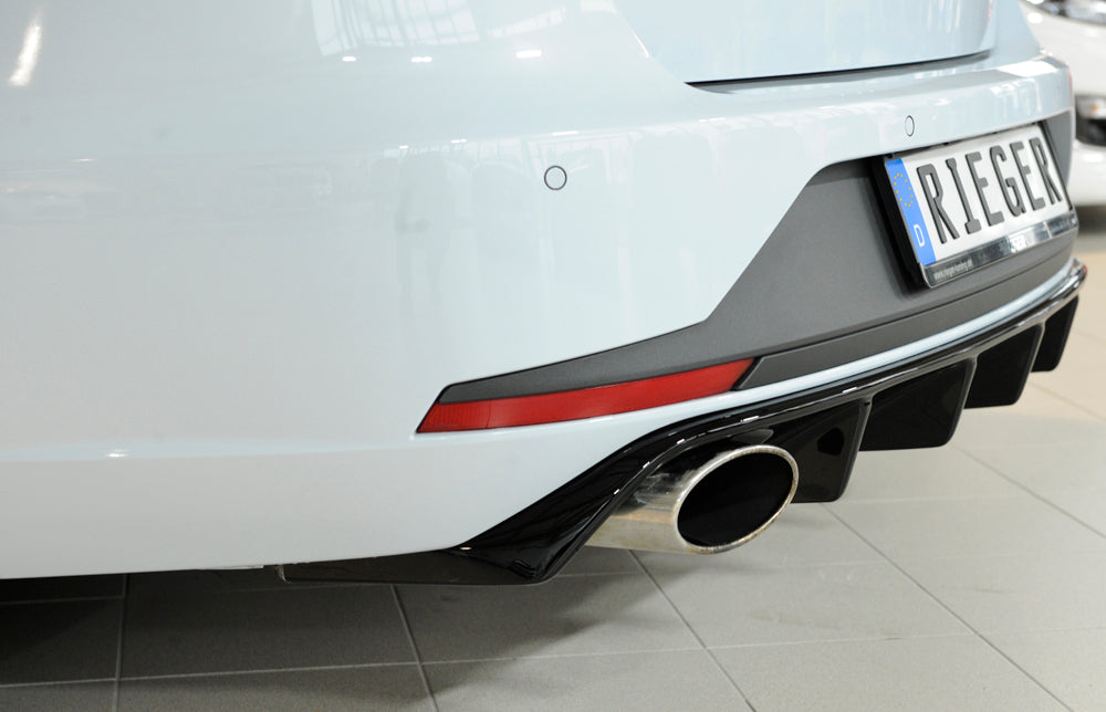 Rieger 00088130 SEAT 5F Leon Cupra Rear Diffuser for Original Tailpipe Left & RIght - Glossy Black
