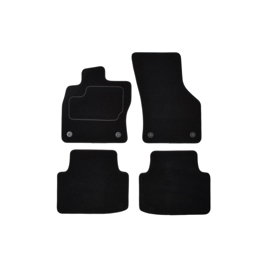 CUSTOPOL Tailored VW306C Floor mat set for VW PASSAT Textile, Front and Rear, Quantity: 4, Black
