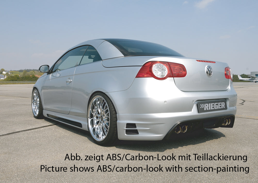Rieger 00099751 VW 1F EOS Rear Diffuser for Twin Tailpipe Left & Right - Carbon-Look