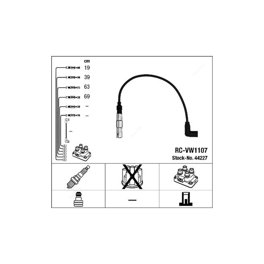 NGK Ignition Cable Kit RC-VW1107 (NGK44227)