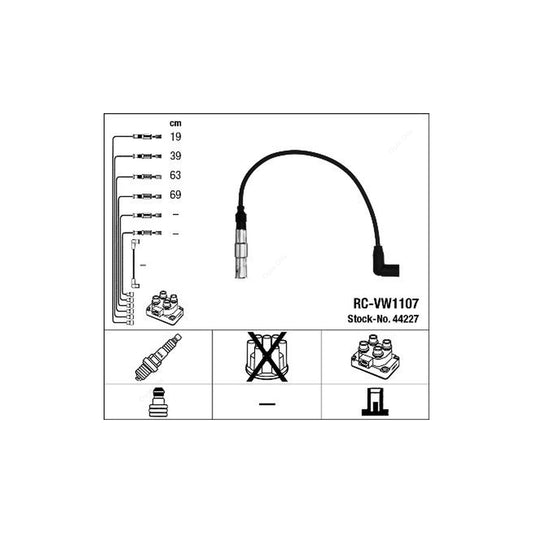 NGK Ignition Cable Kit RC-VW1107 (NGK44227)