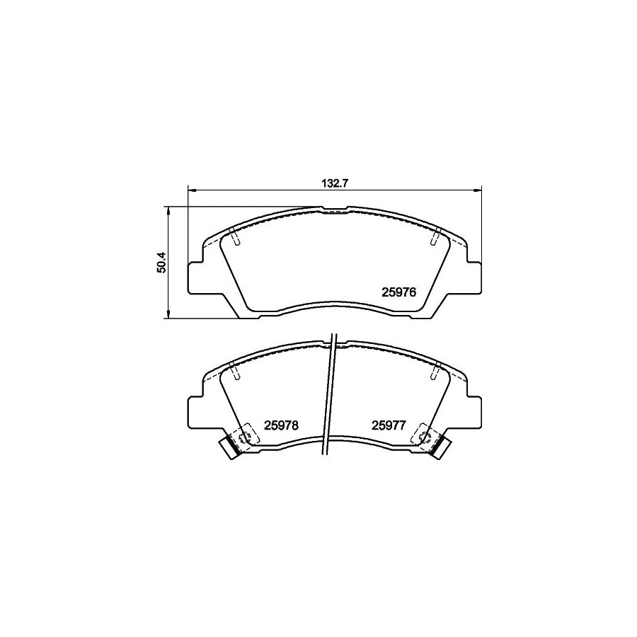 Hella 8DB 355 023 001 Brake Pad Set For Hyundai I10 With Acoustic Wear Warning With Accessories