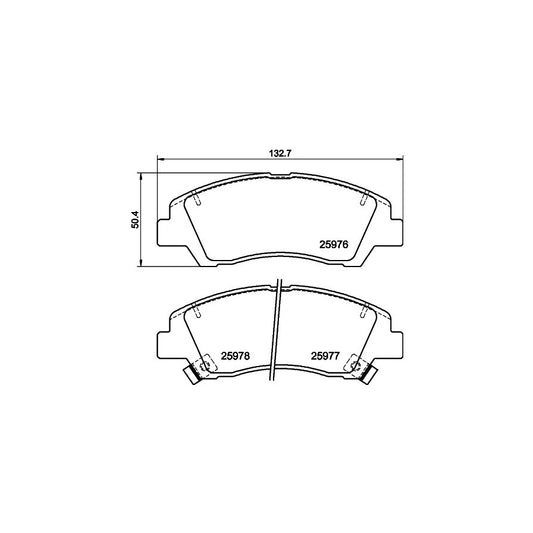 Hella 8DB 355 023 001 Brake Pad Set For Hyundai I10 With Acoustic Wear Warning With Accessories