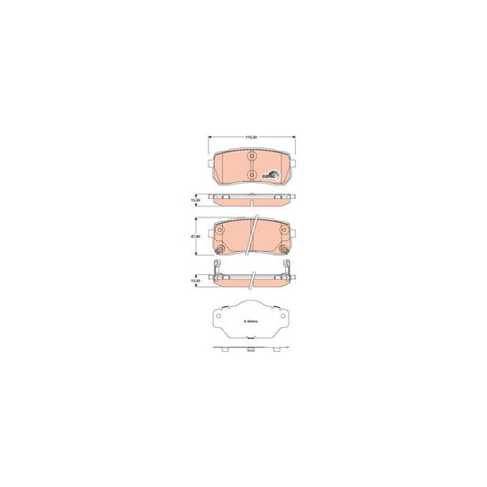 TRW Cotec Gdb3449 Brake Pad Set With Acoustic Wear Warning With Accessories