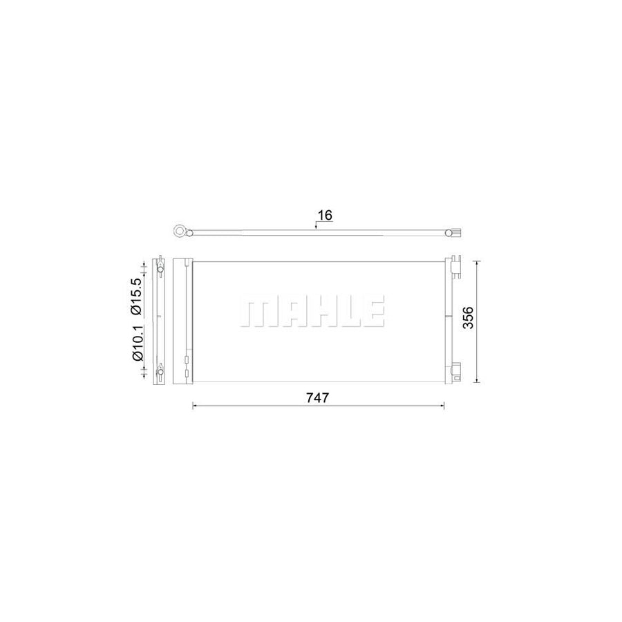 MAHLE ORIGINAL AC 925 000S Air conditioning condenser with dryer