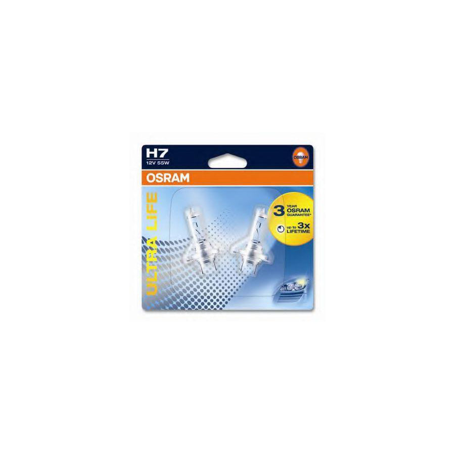 OSRAM ULTRA LIFE 64210ULT-02B Bulb, spotlight H7 12V 55W PX26d 3200K Halogen