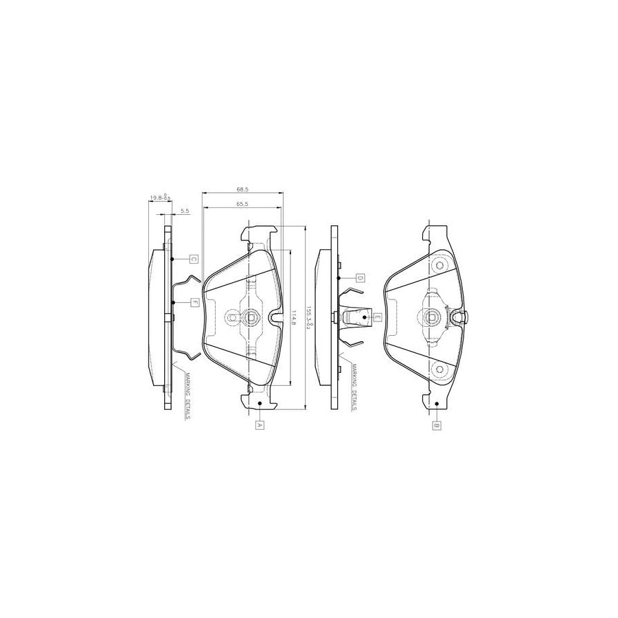 Bosch 0986Tb2413 Brake Pad Set Excl Wear Warning Contact With Accessories
