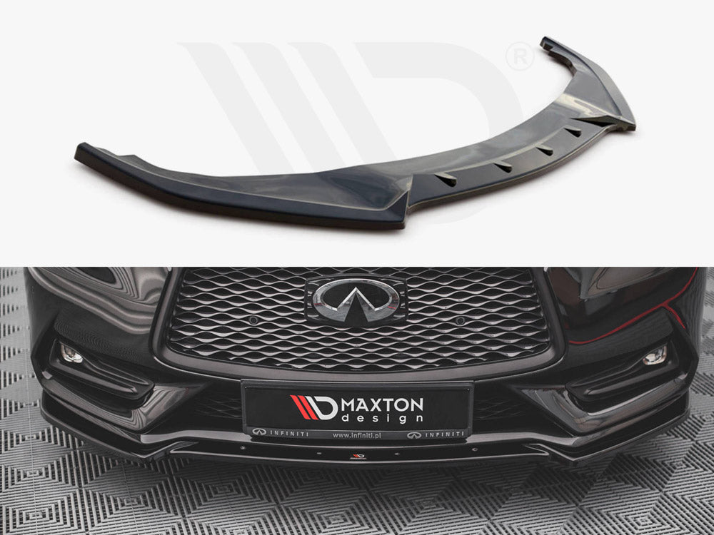 Maxton Design IN-Q60S-2-FD1T Front Splitter Infiniti Q60 S MK2 (2017-) | Duco Car Parts UK Car Parts