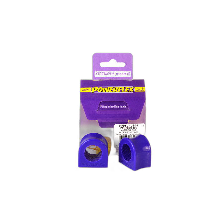 Powerflex PFF50-104-19 Peugeot Citroen Anti Roll Bar Outer Bush 19mm (Inc. Peugeot 106 GTi/Rallye, Saxo, AX) | Duco Car Parts UK Car Parts