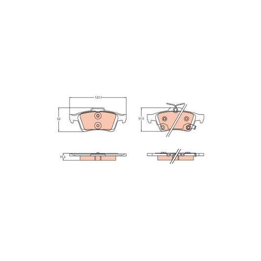 TRW Gdb2178 Brake Pad Set For Ford Focus Mk3 Hatchback Dyb With Acoustic Wear Warning