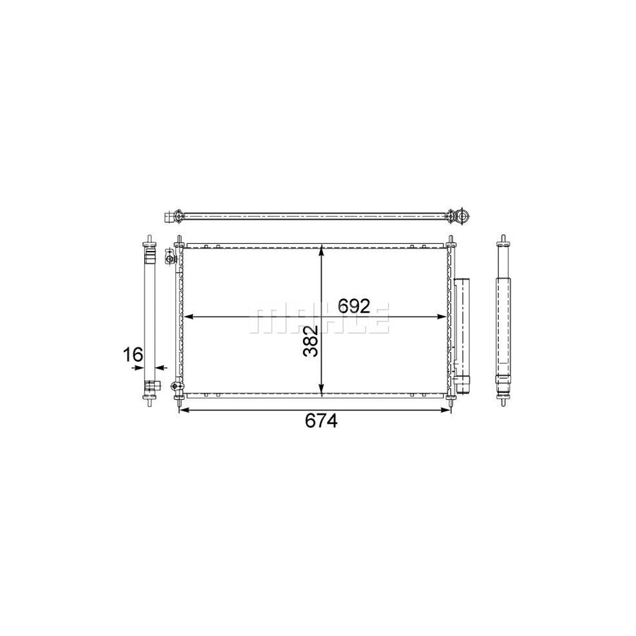 MAHLE ORIGINAL AC 467 001S Air conditioning condenser for HONDA ACCORD with dryer