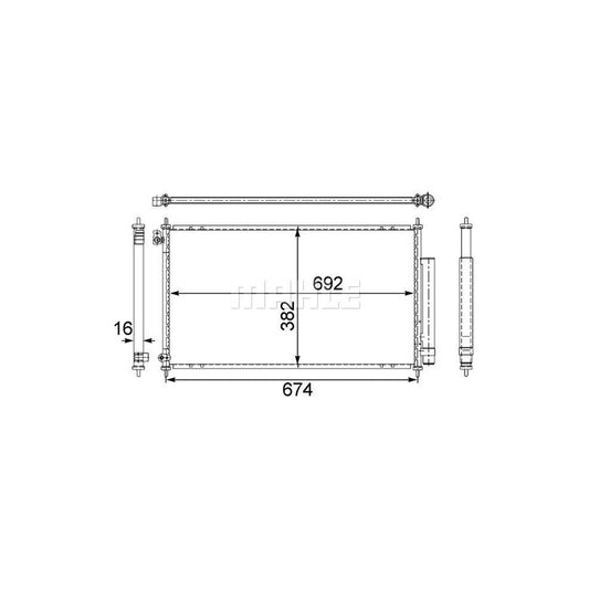 MAHLE ORIGINAL AC 467 001S Air conditioning condenser for HONDA ACCORD with dryer