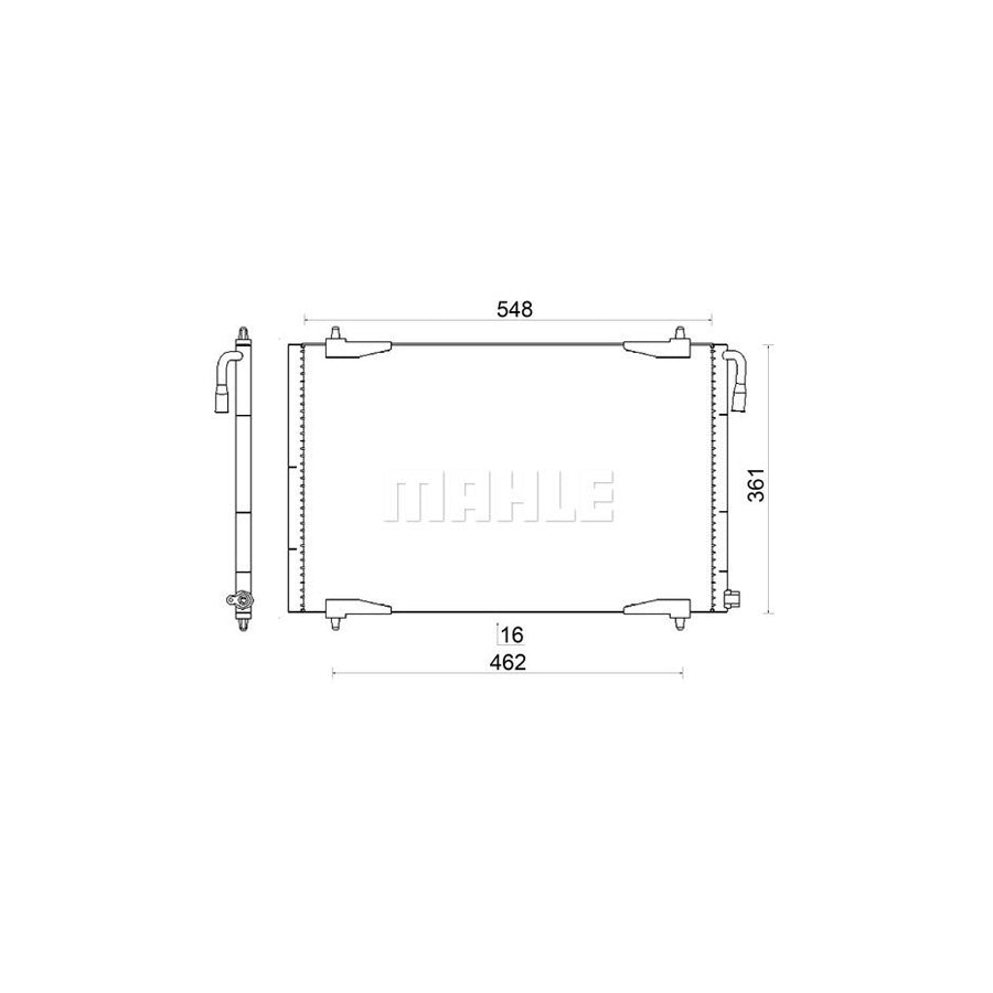 MAHLE ORIGINAL AC 220 001S Air conditioning condenser for PEUGEOT 206 without dryer