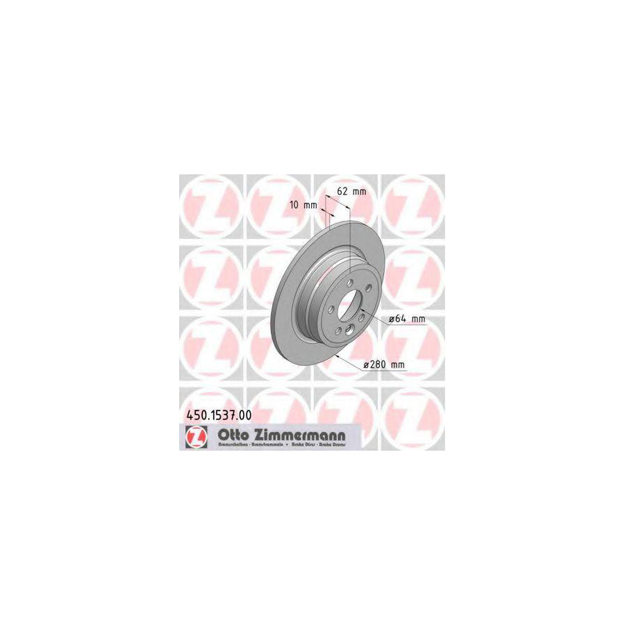 ZIMmERMANN 450 1537 00 Brake Disc Solid High carbon
