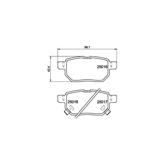 Hella 8DB 355 014 991 Brake Pad Set With Acoustic Wear Warning