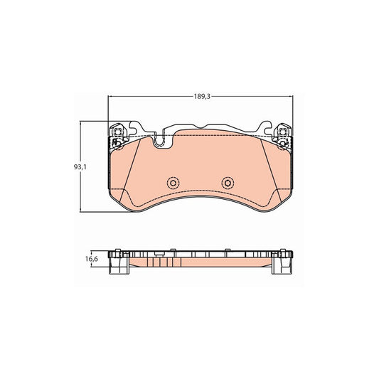 TRW Gdb2220 Brake Pad Set Prepared For Wear Indicator