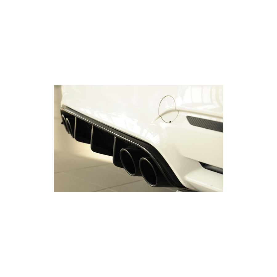 Rieger BMW F80 F82 F83 Rear Bumper Diffuser for Original Twin Tailpipe Left & Right (M3 & M4) - Glossy Black