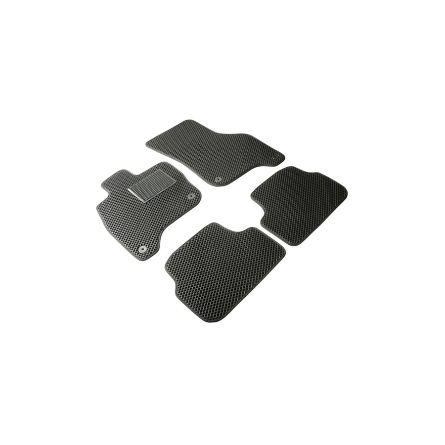 WALSER Qlean 55030 Floor mat set Elastomer, Front and Rear, Quantity: 4, Black