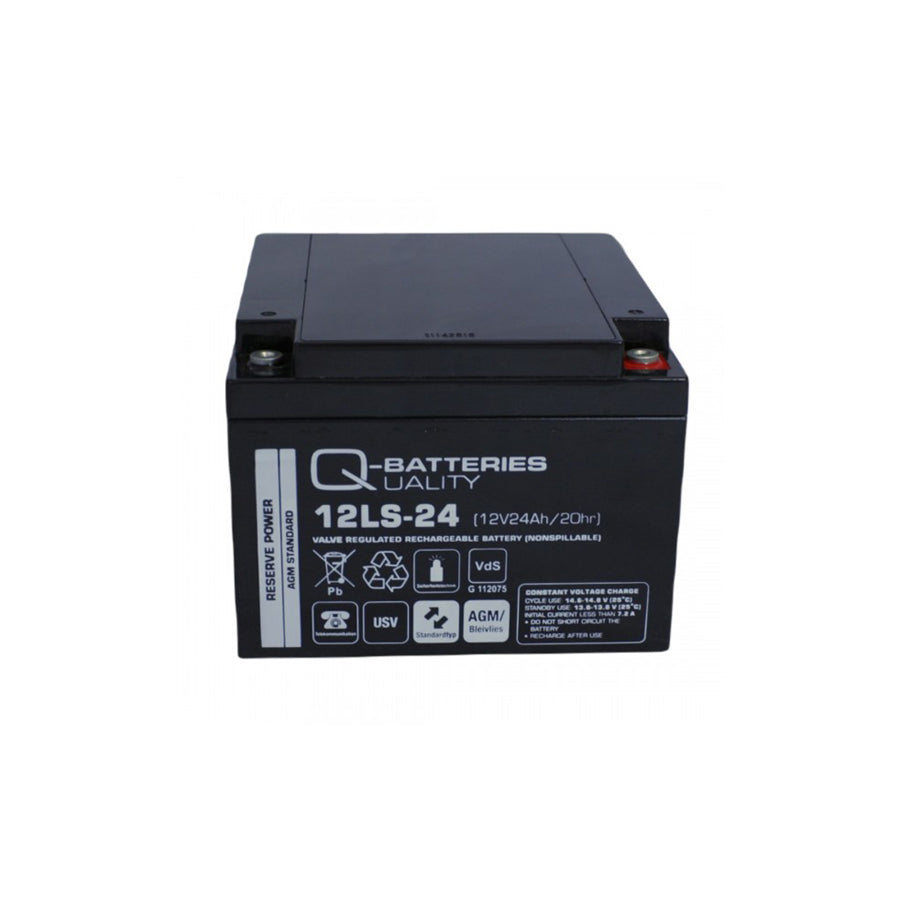 Q-Batteries 12LS24 12V 24Ah lead fleece battery / AGM VRLA with VdS