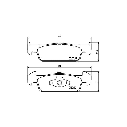 Hella 8DB 355 020 421 Brake Pad Set Not Prepared For Wear Indicator