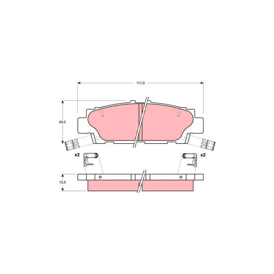 TRW Gdb1257 Brake Pad Set For Lexus Ls I Xf10 With Acoustic Wear Warning With Accessories