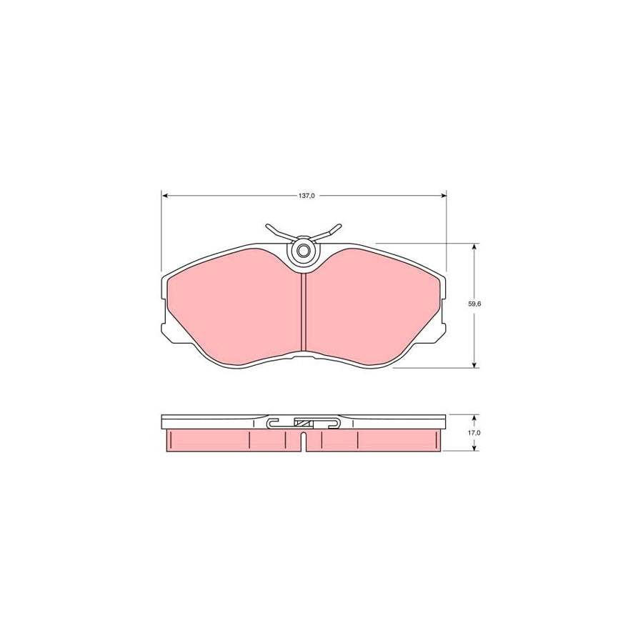 TRW Gdb744 Brake Pad Set For Nissan 300Zx Targa Z31 Incl Wear Warning Contact
