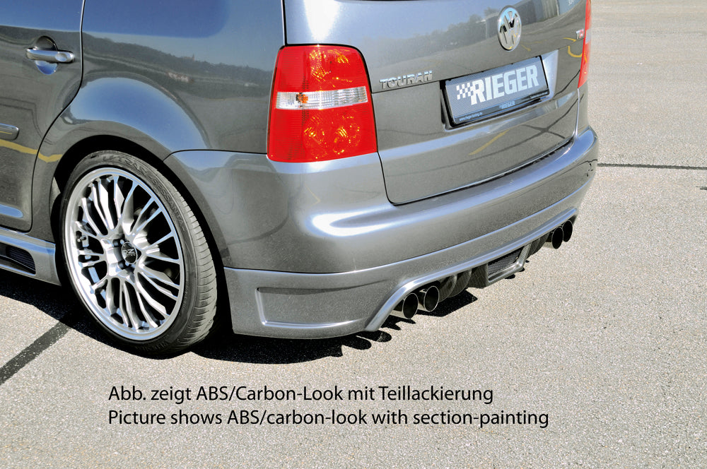 Rieger 00099766 VW 1T Touran Rear Diffuser for Twin Tailpipe Left & Right - Carbon-Look