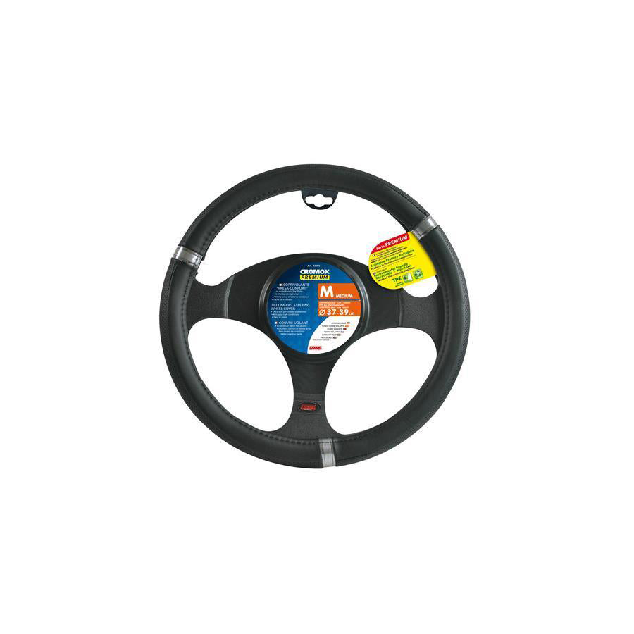 LAMPA Cromox 33065 Steering wheel cover Black, ?: 37-39cm, TPE (thermoplastic elastomer)