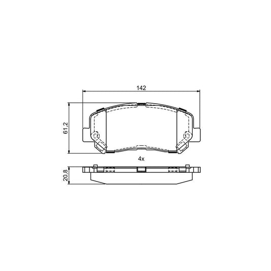 Bosch 0986495405 Brake Pad Set With Anti Squeak Plate With Mounting Manual BP1778