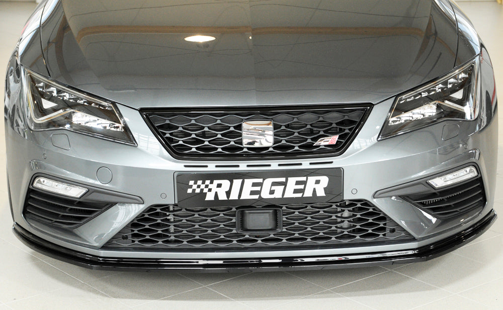 Rieger 00088131 SEAT 5F Front Splitter (Leon FR & Leon Cupra) - Glossy Black