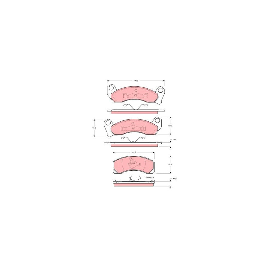 TRW Gdb4027 Brake Pad Set Not Prepared For Wear Indicator