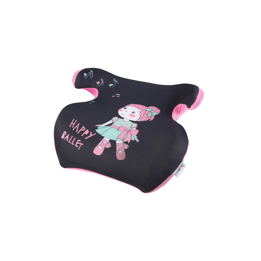 WALSER 15489 Booster seat without Isofix, Black, Light pink