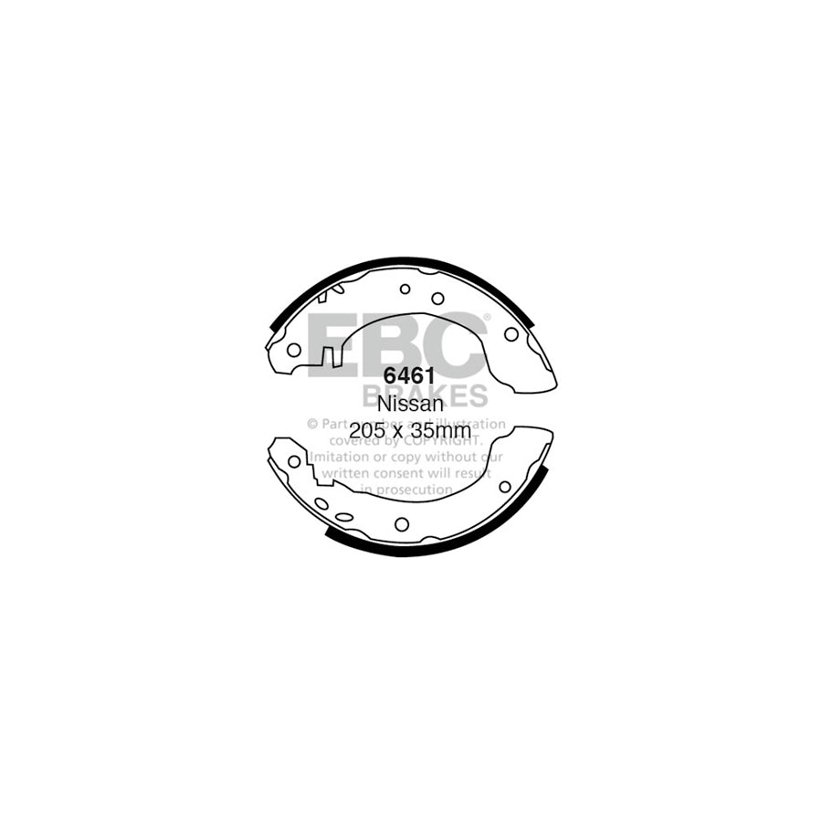EBC 6461 Nissan Primera Rear Brake Shoes - Girling/TRW Caliper 1 | Duco Car Parts UK Car Parts