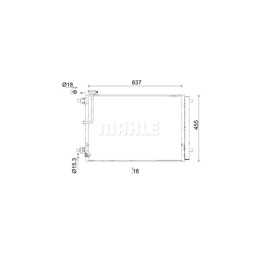 MAHLE ORIGINAL AC 949 000S Air conditioning condenser for AUDI A8 D4 (4H2, 4H8, 4HC, 4HL) with dryer