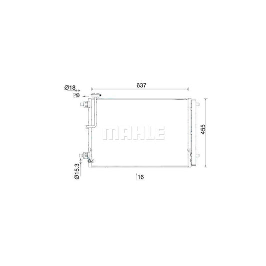 MAHLE ORIGINAL AC 949 000S Air conditioning condenser for AUDI A8 D4 (4H2, 4H8, 4HC, 4HL) with dryer