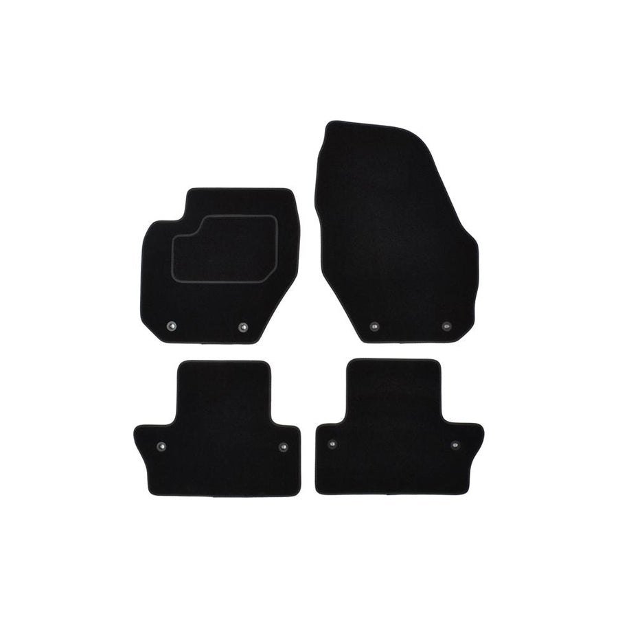 CUSTOPOL Tailored VOL90C Floor mat set for VOLVO S60 II (Y20, 134) Textile, Front and Rear, Quantity: 4, Black