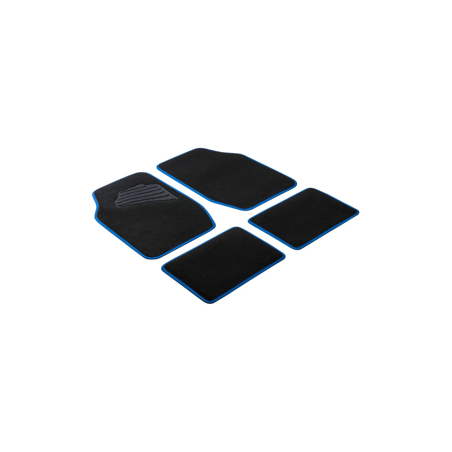 WALSER Universal fit, Matrix 29023 Floor mat set PP (Polypropylene), Front and Rear, Quantity: 4, Black, Blue