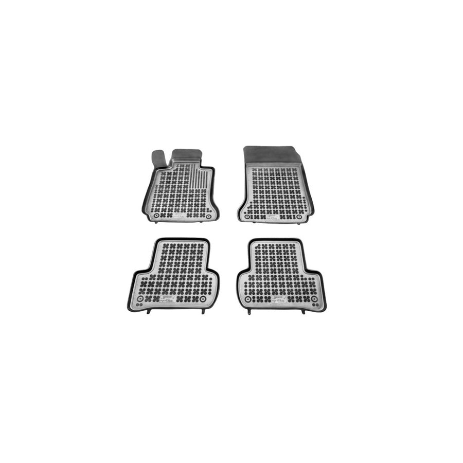 REZAW PLAST Tailored 201706 Floor mat set suitable for MERCEDES-BENZ C-Class Saloon (W204) Elastomer, Front and Rear, Quantity: 4, Black