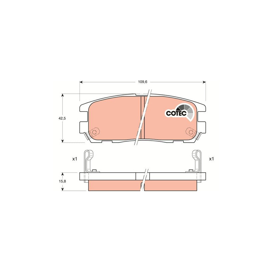 TRW Cotec Gdb1187 Brake Pad Set With Acoustic Wear Warning