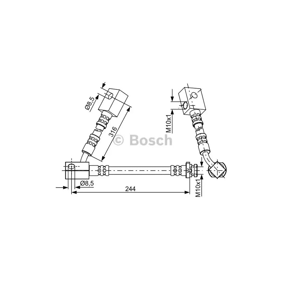 BOSCH 1 987 481 822 Brake Hose for NISSAN 350 Z 244Mm