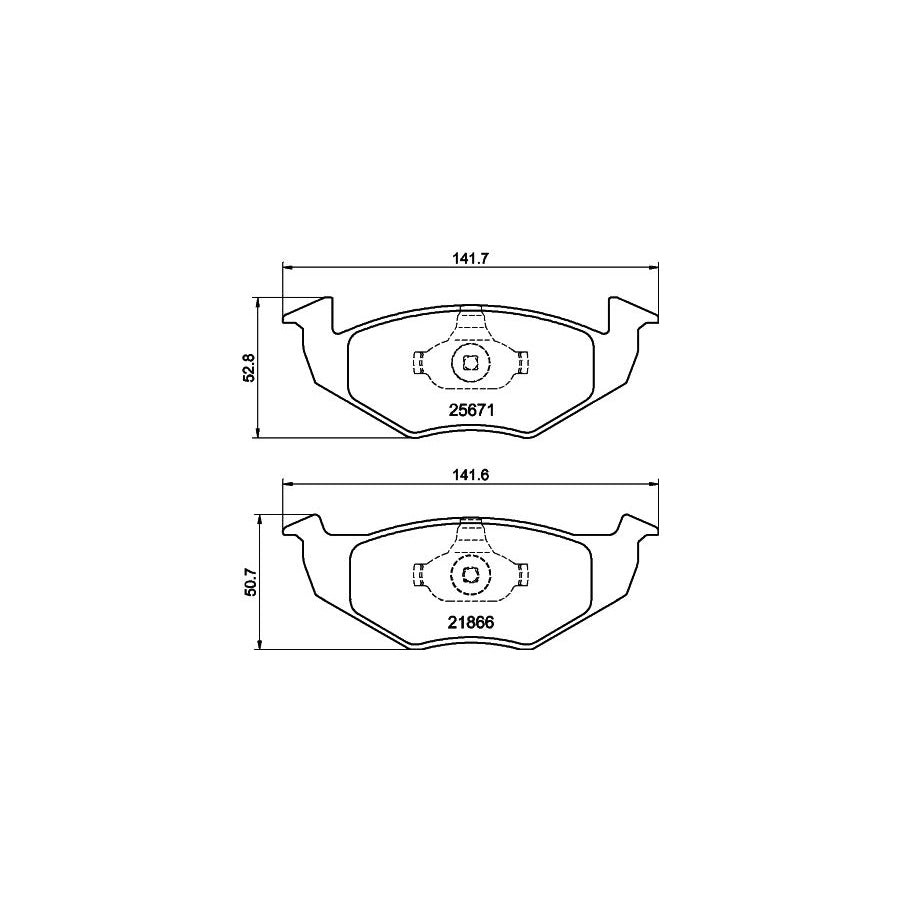Hella 8DB 355 021 531 Brake Pad Set Not Prepared For Wear Indicator