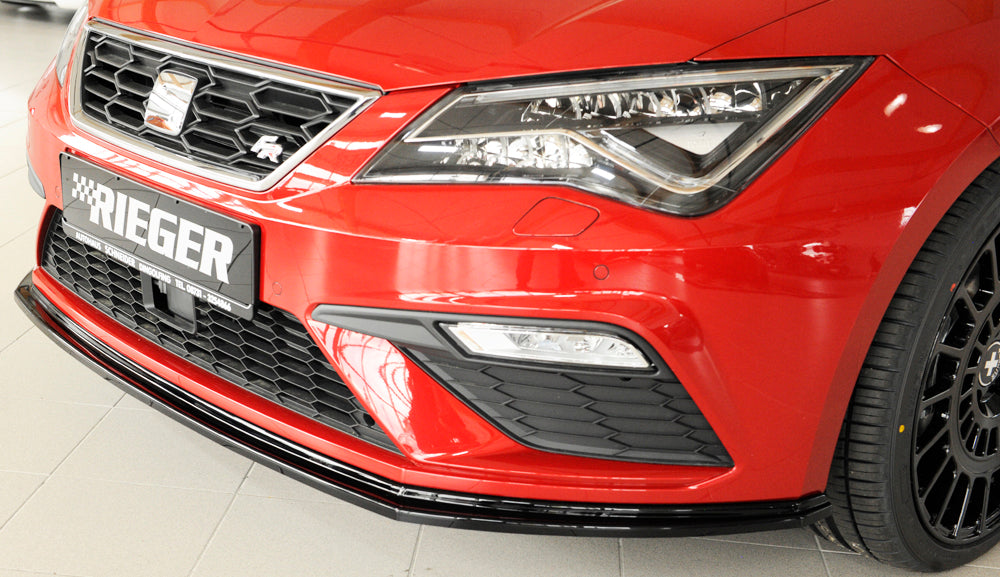 Rieger 00088131 SEAT 5F Front Splitter (Leon FR & Leon Cupra) - Glossy Black