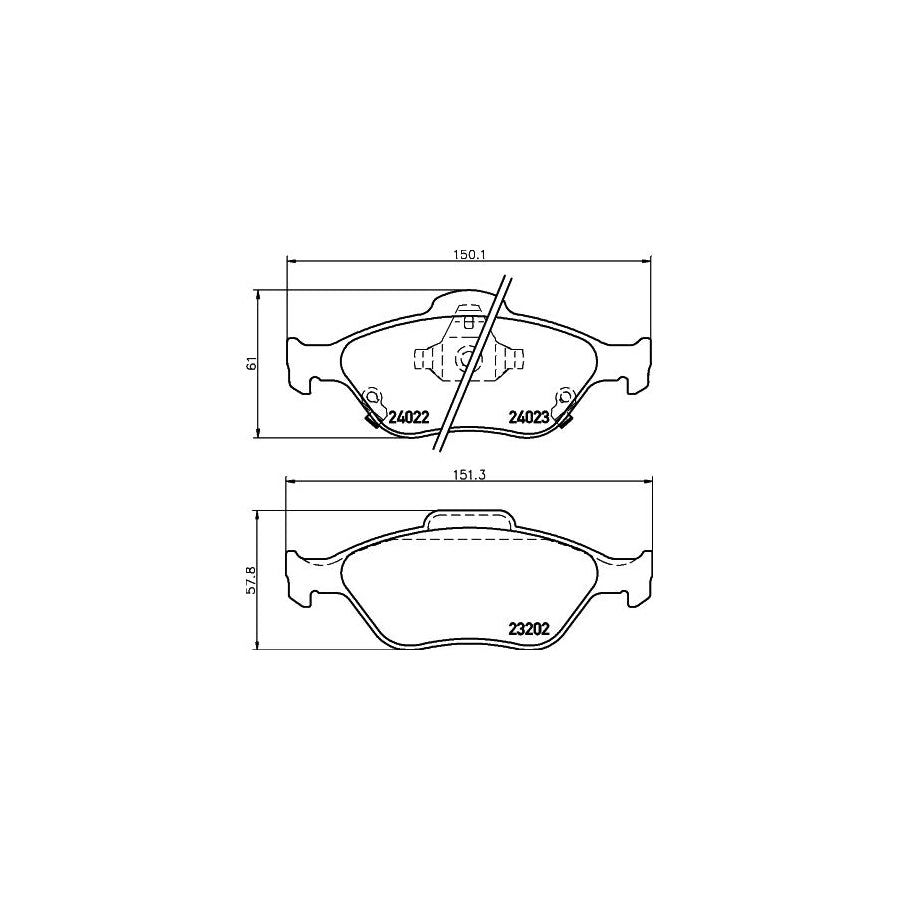 Hella 8DB 355 006 721 Brake Pad Set With Acoustic Wear Warning