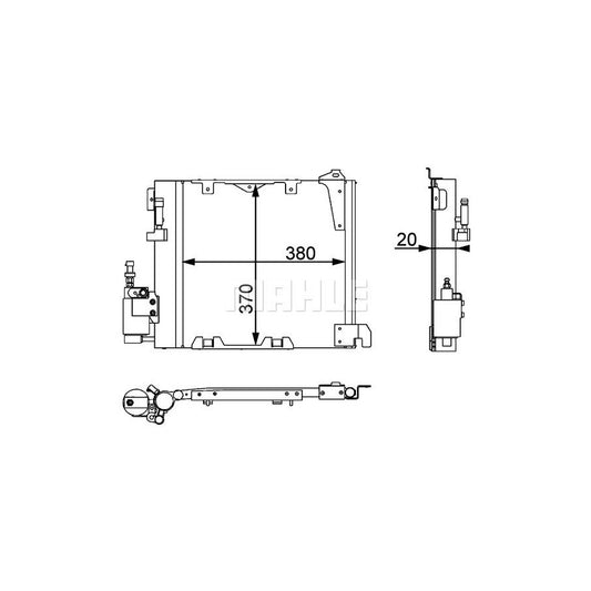 MAHLE ORIGINAL AC 349 000P Air conditioning condenser with dryer, with pressure switch
