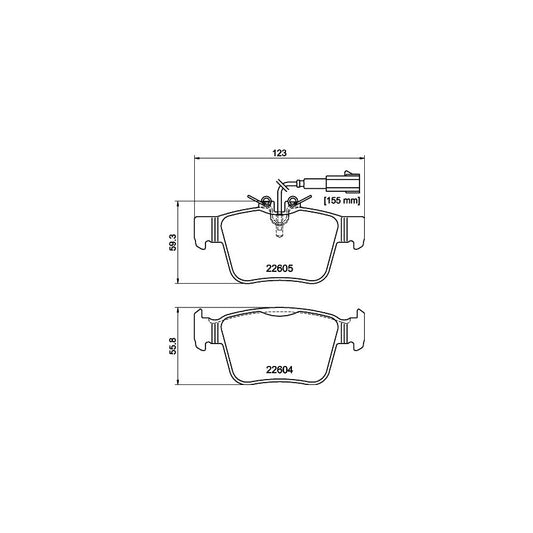 Hella 8DB 355 025 881 Brake Pad Set With Integrated Wear Warning Contact
